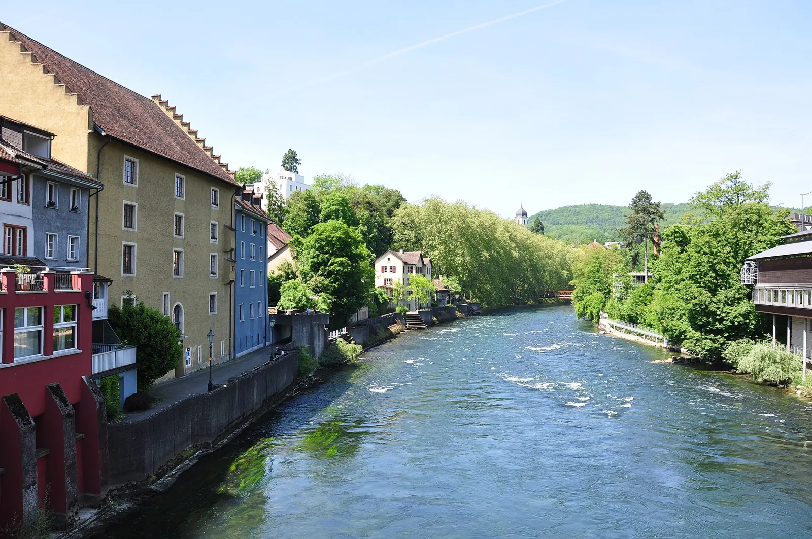 Baden's old town on the Limmat, Aargau