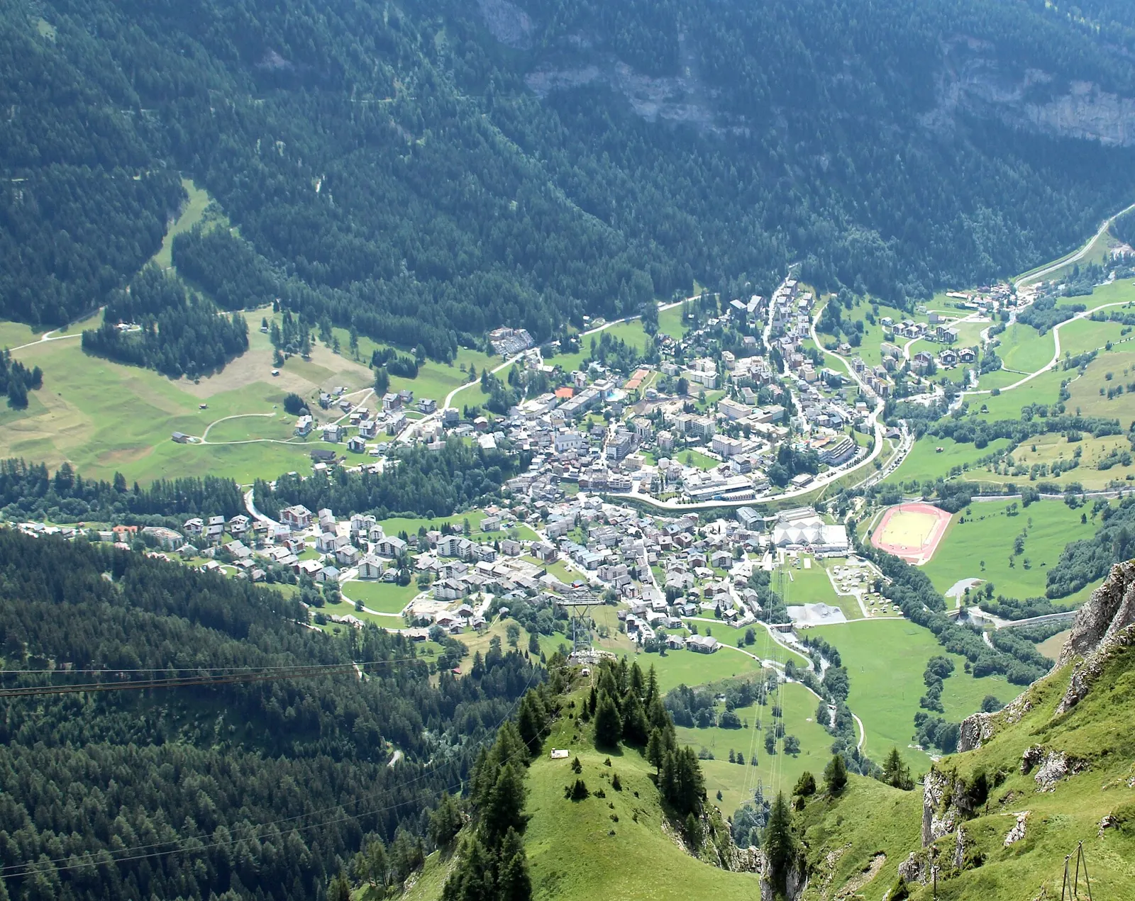 Leukerbad thermal village below the Gemmi cliffs