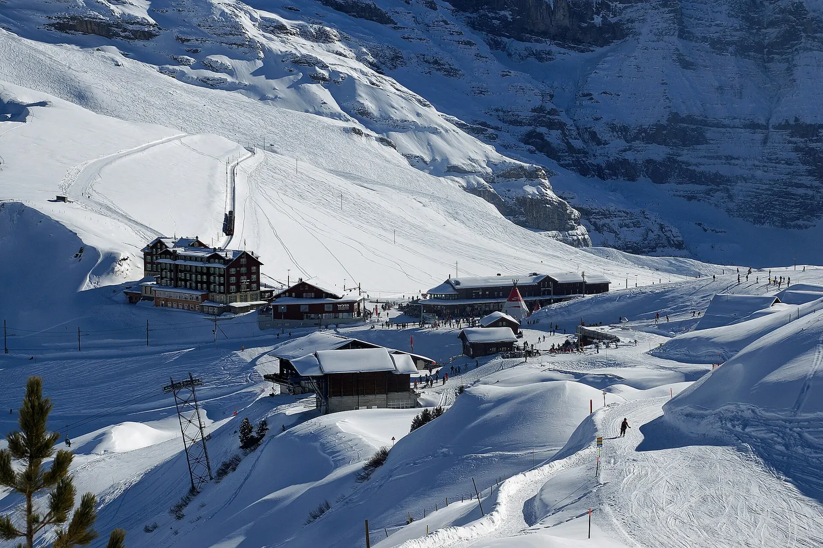 Kleine Scheidegg with the Eiger in winter