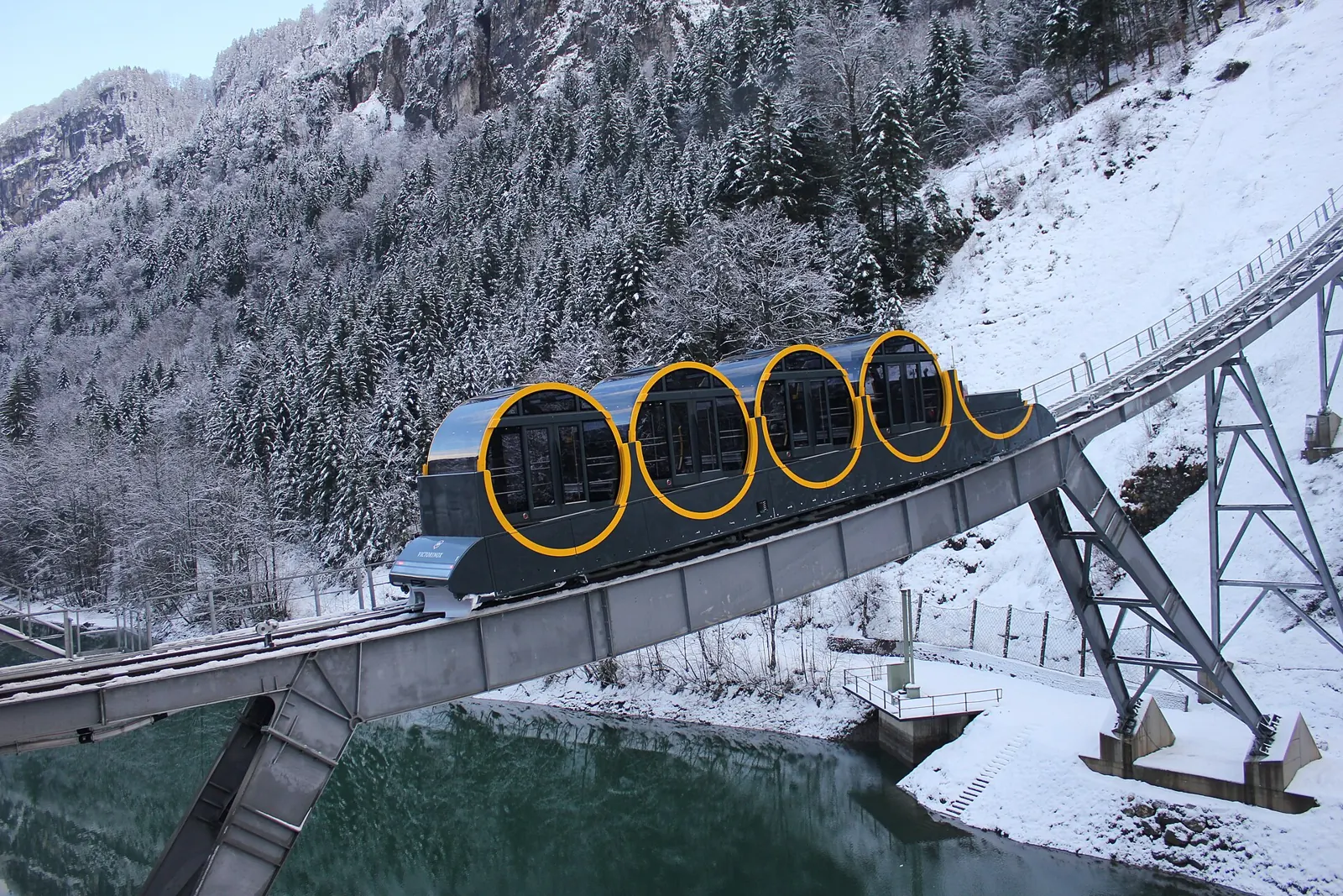The Stoosbahn, the world's steepest funicular
