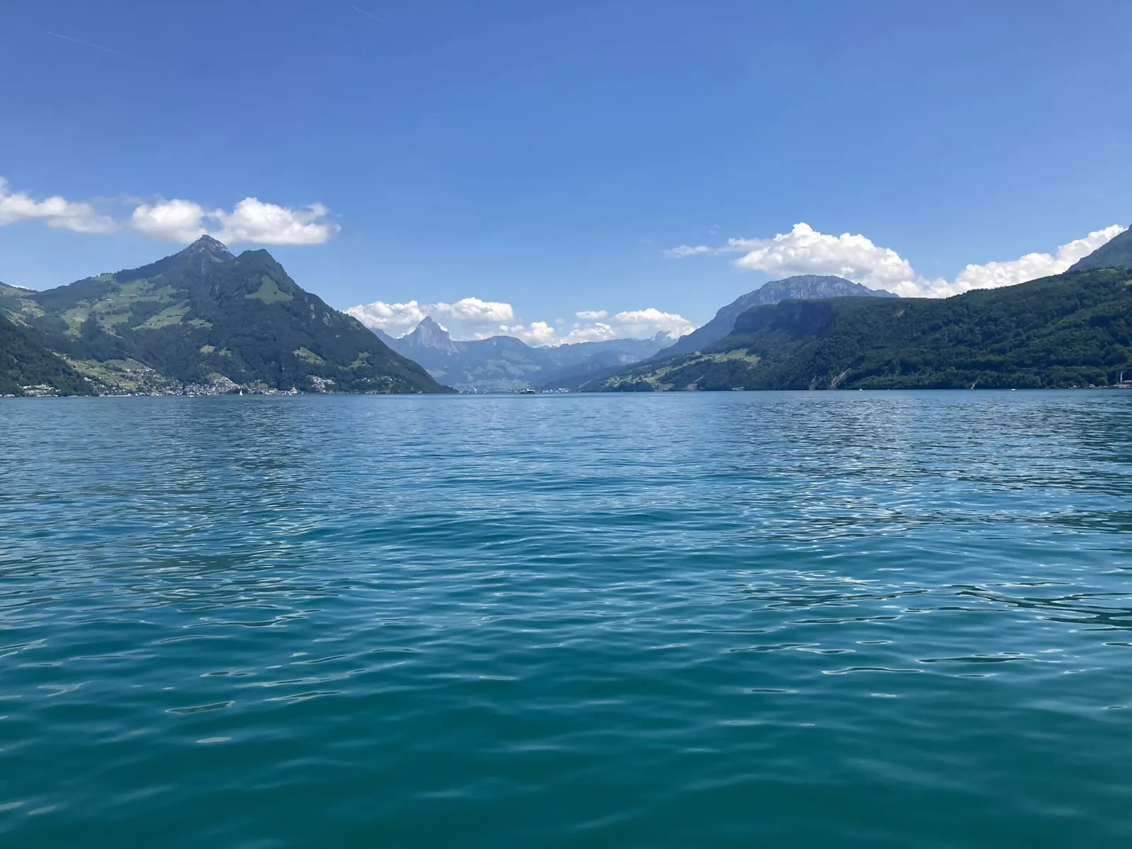 Alpine lake and mountains in Switzerland